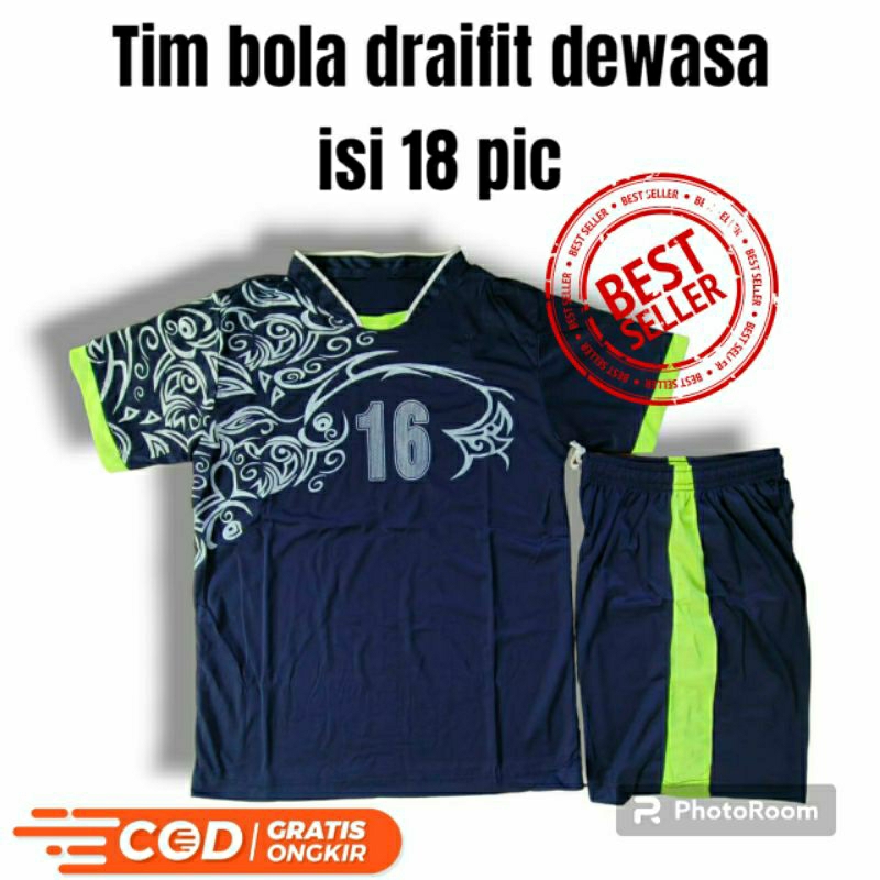 Setelan Baju Bola 1 Tim (Isi 18 pcs) dryfit/Setelan Olahraga Bola 1 set Allsize