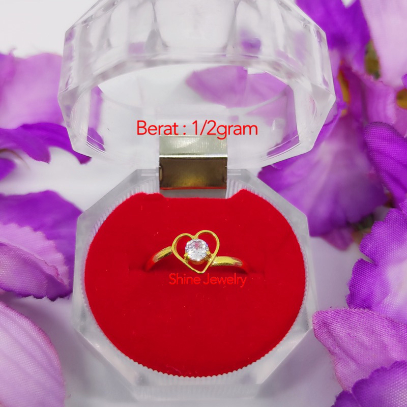 cincin love emas muda 1/2gr