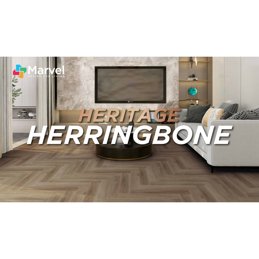 LANTAI SPC MARVEL HERITAGE HERRINGBONE FLOORING 6.5 MM KLIK PERBOX