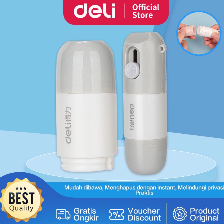 

remo 17 Deli Roller Stamp Stempel Pelindung Data 2 in 1 Dengan Cutter Penghapus Nama Alamat Resi JQ12X 266