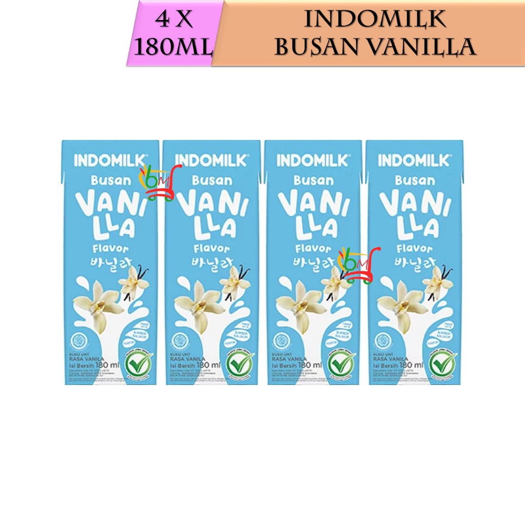 

4PCS Susu Indomilk UHT Rasa Busan Vanilla