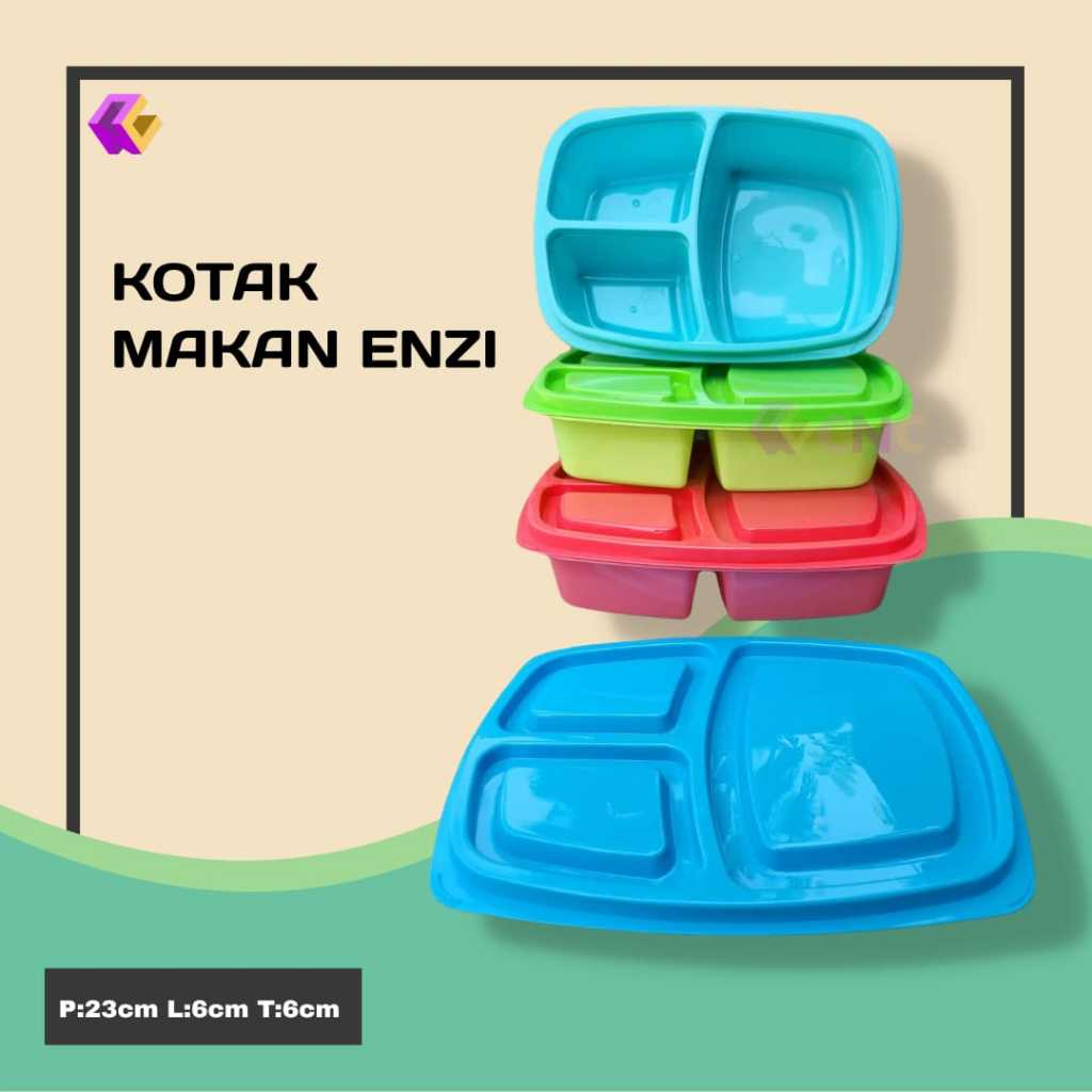 CNA Kotak Makan Enxi / Tepak Makan kotak / Tepak Makan Sekolah / Tepak Bekal / Tepak makan Plastik