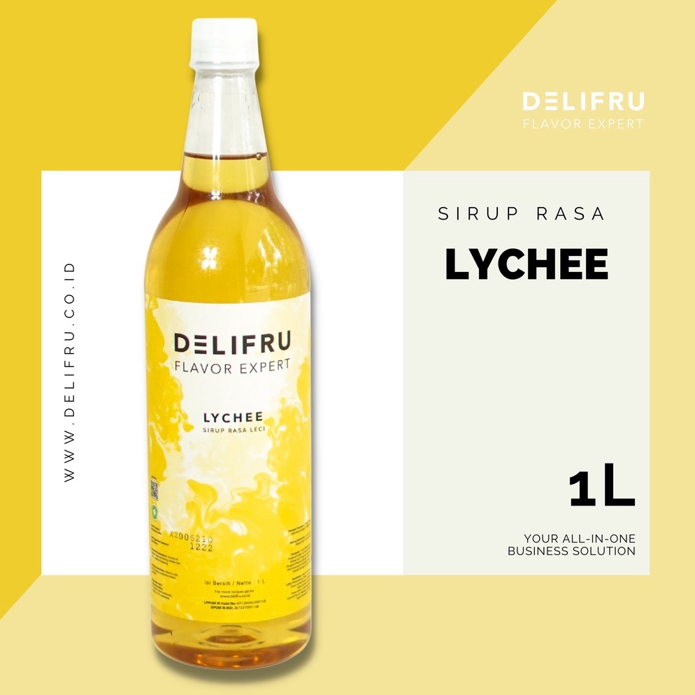 

NewProduct Lychee Syrup Delifru 1 Liter Sirup Leci Premium 24