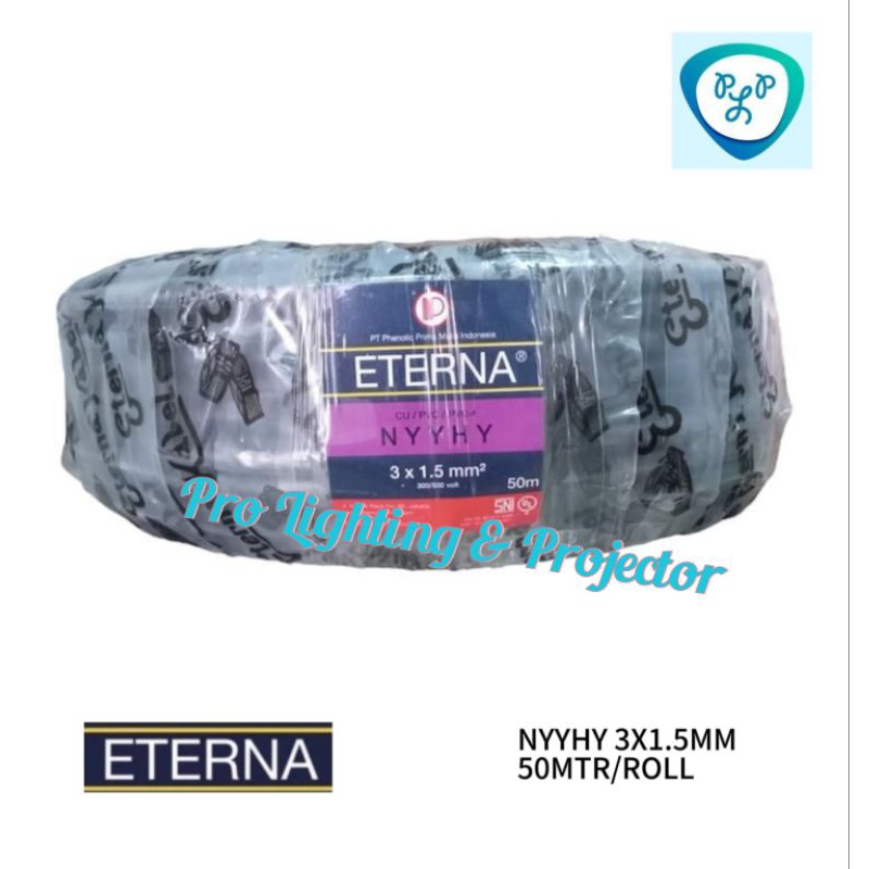 Kabel Eterna NYYHY 3X1.5 3X1,5 mm Rol 50 Meter