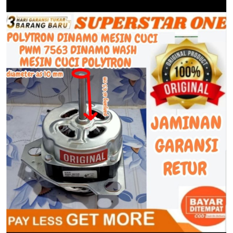 Polytron dinamo mesin cuci PWM 7563 dinamo wash mesin cuci polytron
