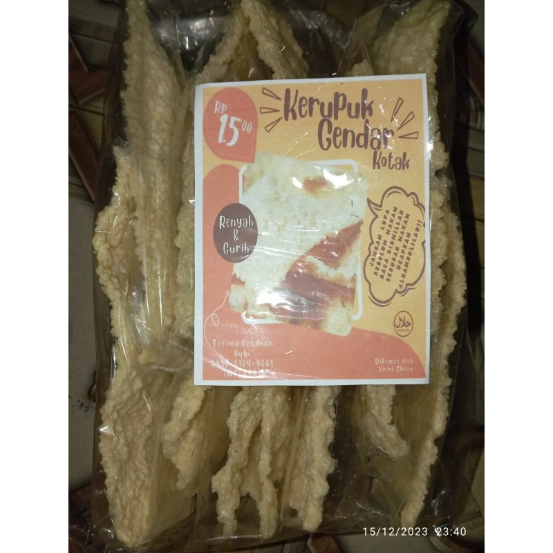 

Kerupuk Gendar kotak Isi:12pcs