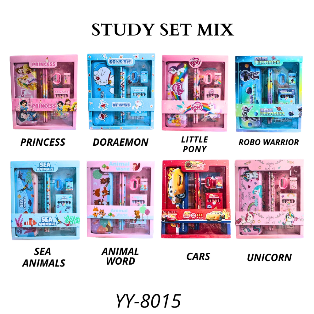 

Paket Alat Tulis Study Set Karakter Perlengkapan Sekolah | STUDY SET MIX YY-8015