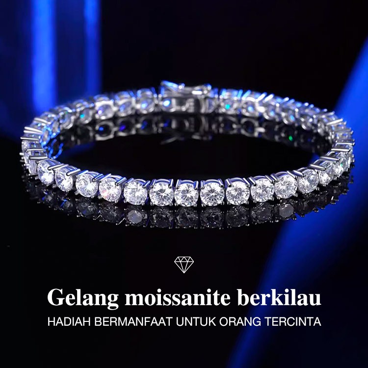 limited 8.8 promolozt gelang berlian gelang putih permata gelang wanita elegan berlian moissanite