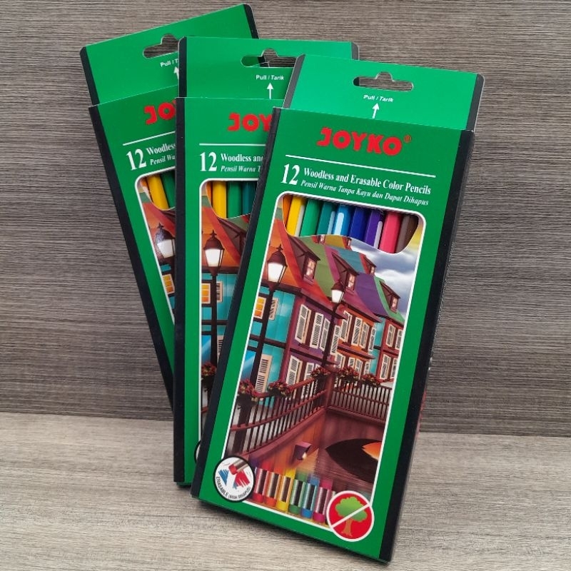 

pensil warna joyko 12w pjg erasable