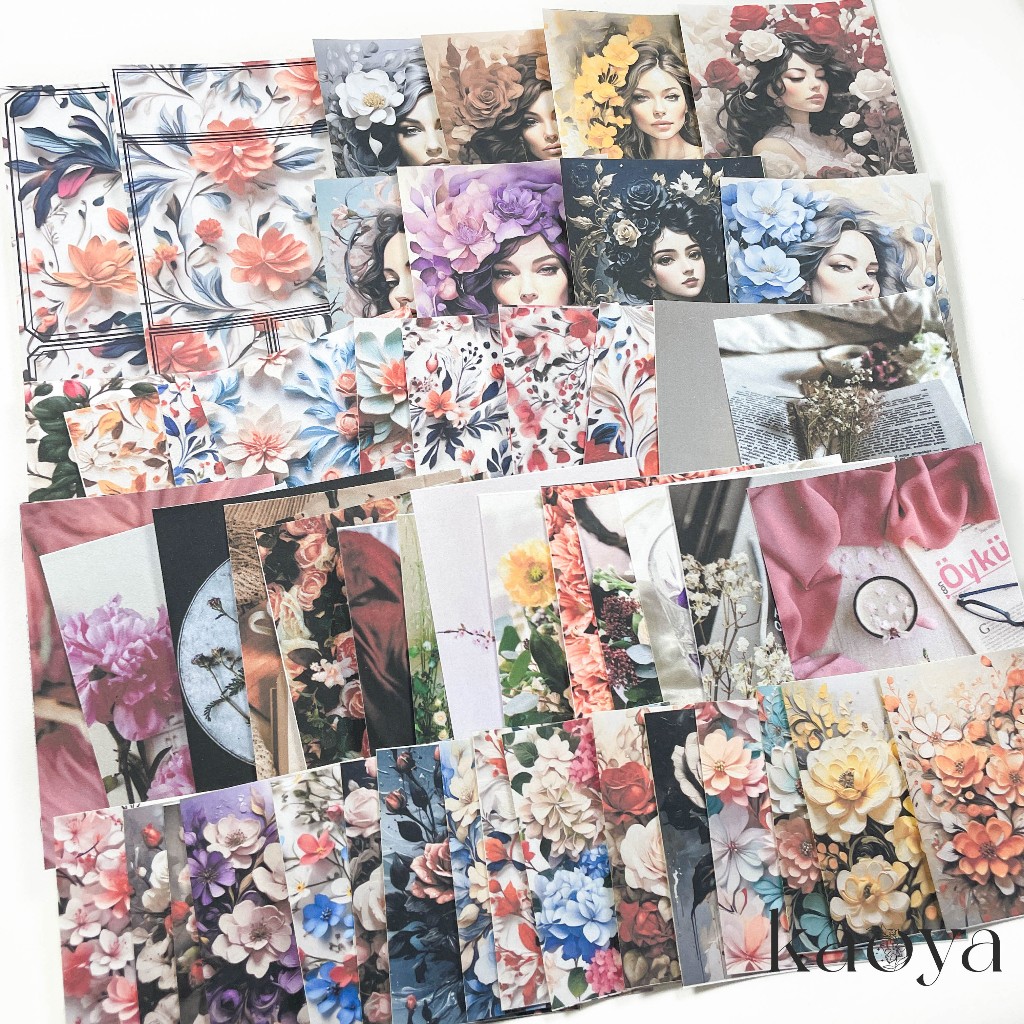 

KAOYA Journal Kit Flowers Theme Scrapbook tema bunga jurnal kit bujo scrapbook diary notebook DIY