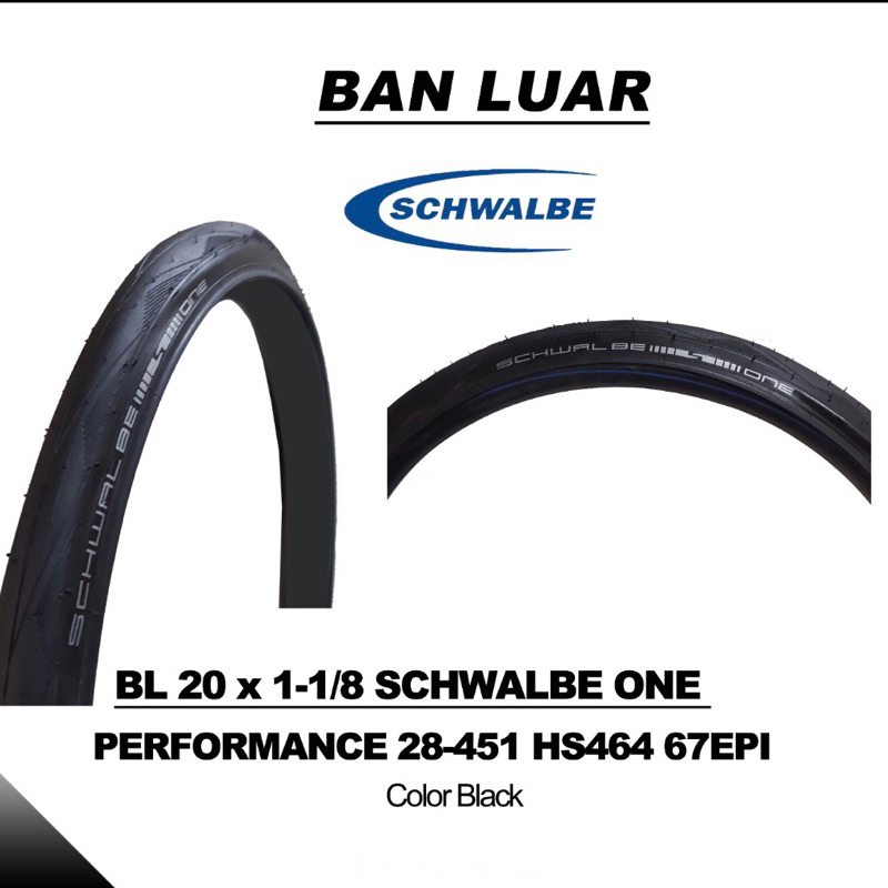 Ban luar Sepeda Schwalbe one 20 x 1 1/8 451 22 Inch