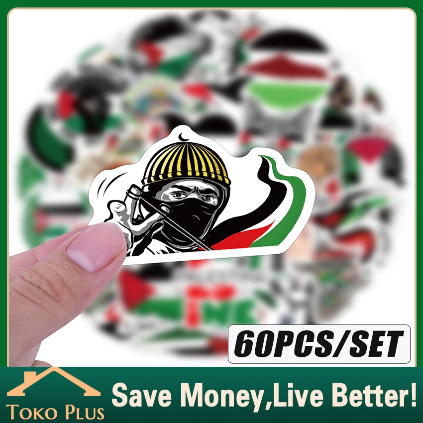 

60Pcs Stiker Pack Free Palestine Kecil Print Cutting Stiker Free Palestina Untuk Sepeda/Helm/Hp/Laptop/Baju/Pipi