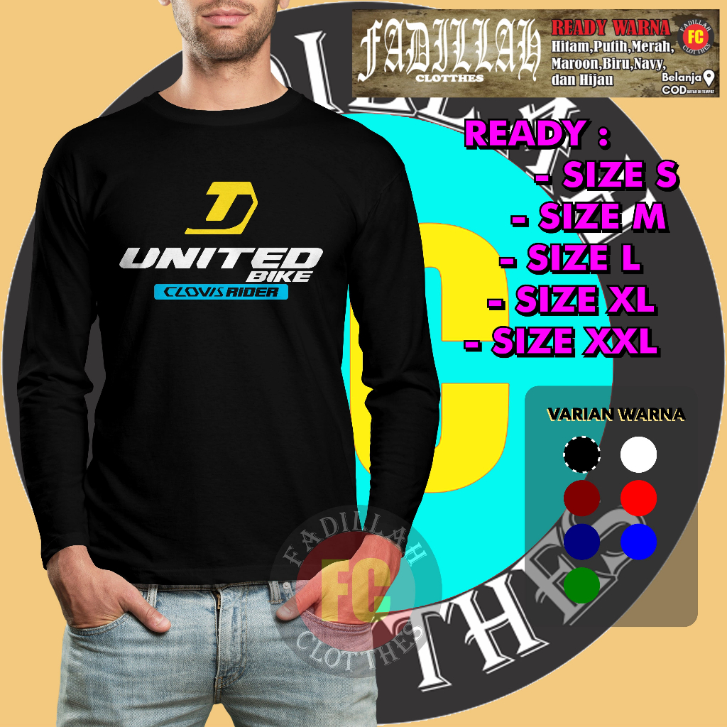 Kaos Sepeda United Bike Clovis Rider Lengan panjang Baju Sport