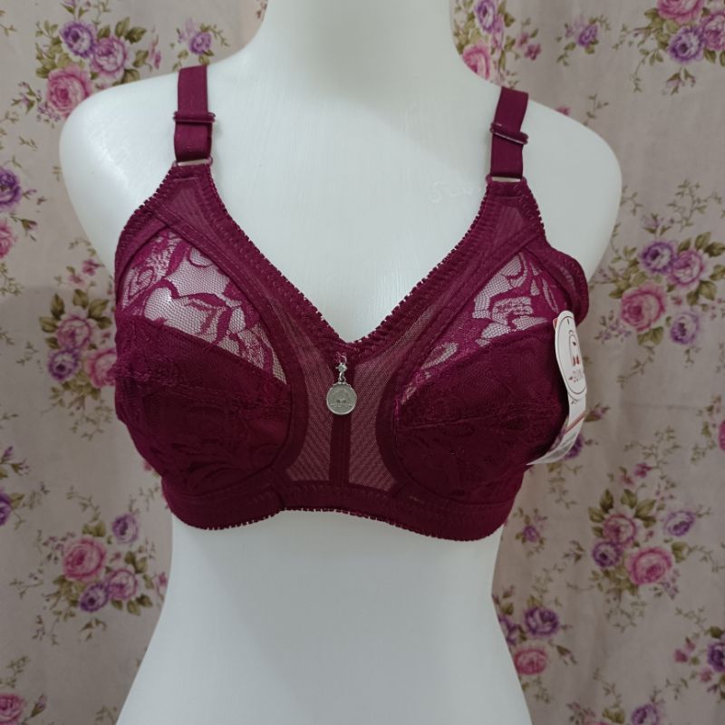 BH BRUKAT GUINI 404 SIZE 36-42 CUP A KANCING 2/BH WANITA TAMPA KAWAT DAN BUSA