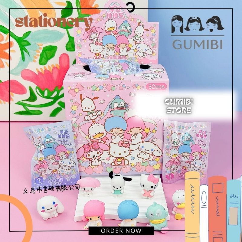 

1 BOX 32 PCS PENGHAPUS MISTERI SANRIO FAMILY V2 BLIND BOX SANRIO