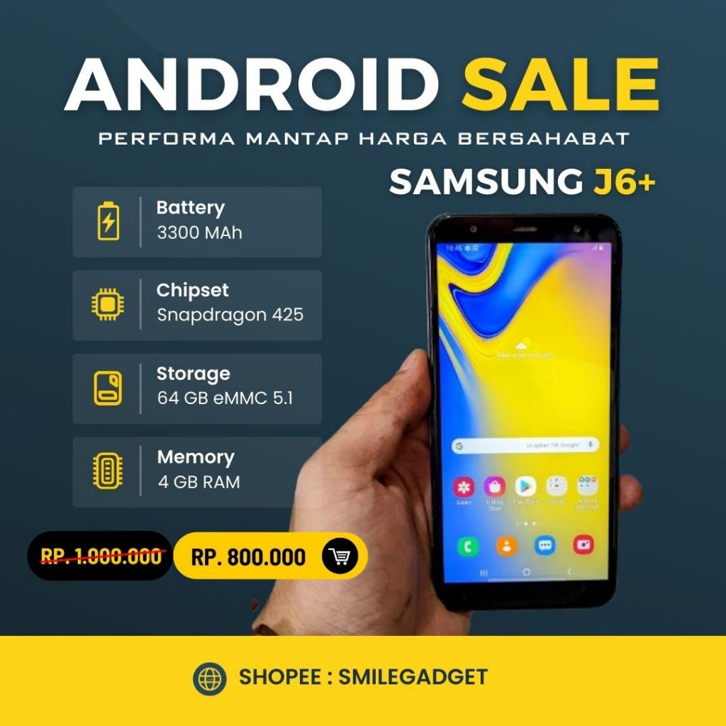 [PROMO] Samsung Galaxy J6 Plus Bekas FULLSET RAM 4GB ROM 64GB SECOND BERGARANSI 7 HARI