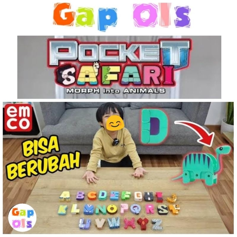 Emco Pocket Safari Emco Pocket Safary Mainan Edukasi Mainan Puzzle Hewan Puzzle Binatang Mainan Alfa