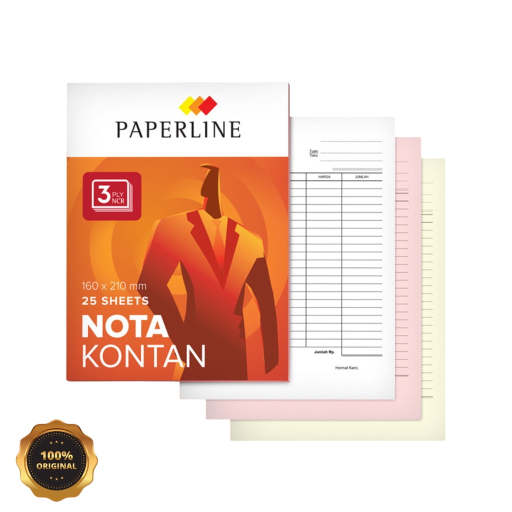 

NOTA KONTAN PAPERLINE / NOTA KONTAN BESAR 3 PLY (1 Pak isi 10 Buku)