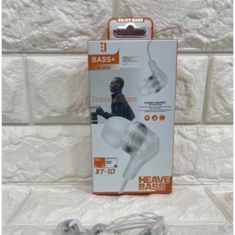 Headset Handsfree XT-10 Tranparan + Mic 3.5MM Stereo Bass Bisa Buat Telepon