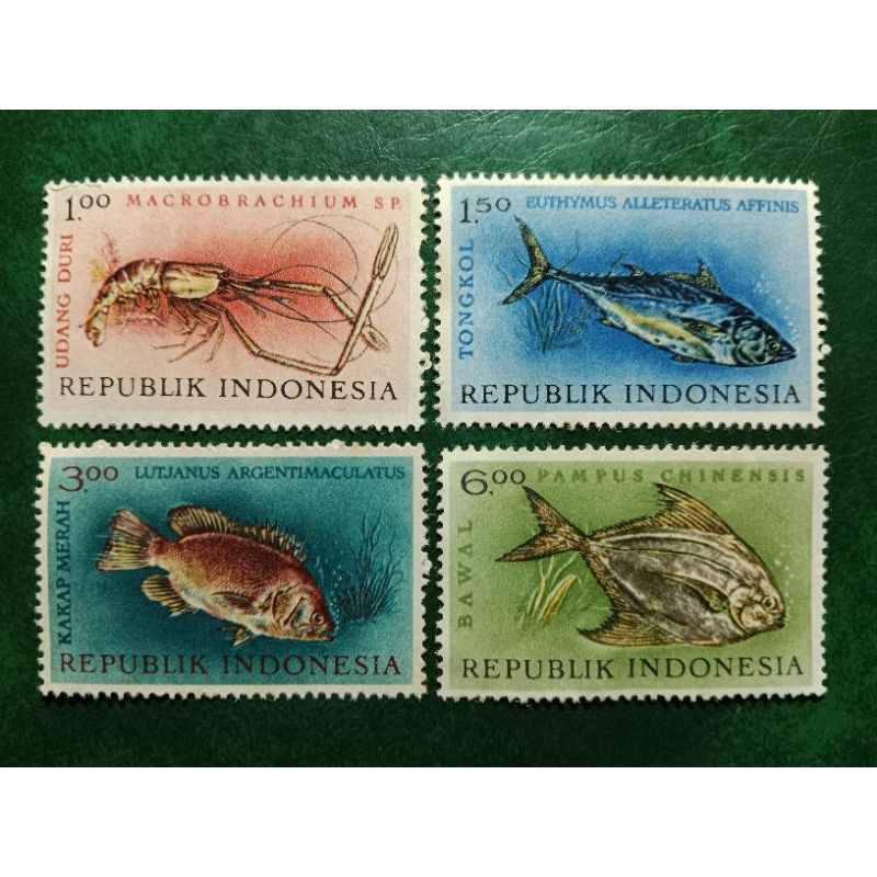 

Fullset 4 Pcs Prangko Ikan Tahun 1963 UN USED