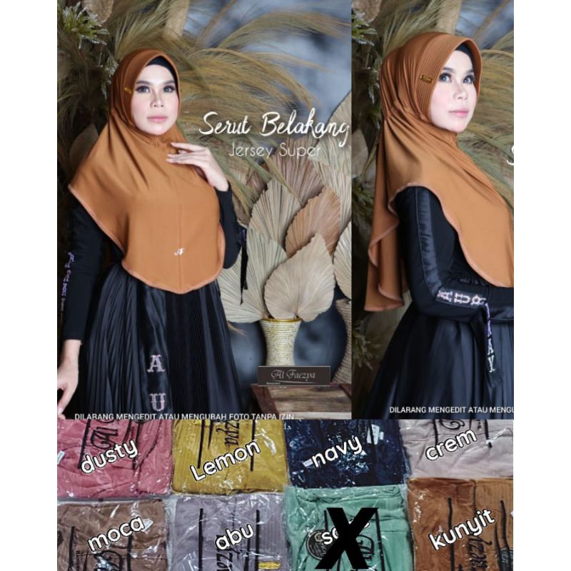 Jilbab Serut belakang by Al faezya