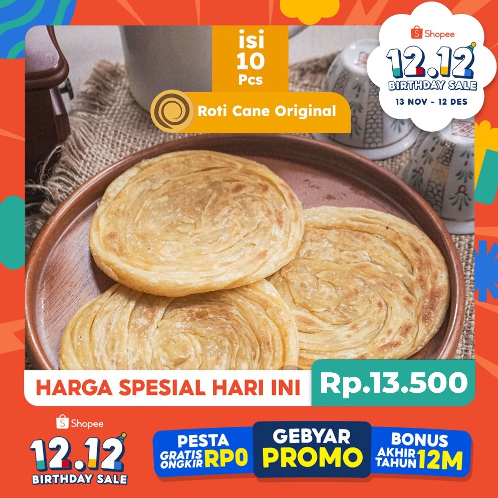 

modelTipe VIJ628 ISI 1 Roti Cane Original isi 1 Pcs Roti Canai Roti Maryam Roti Konde Original