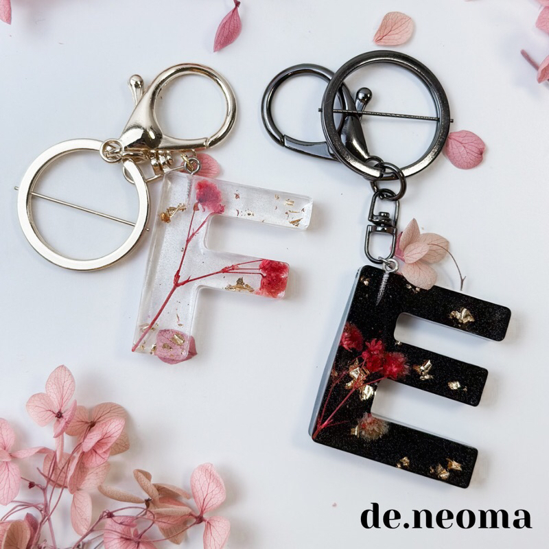 CUSTOM Alphabet Keychain | Gantungan kunci Resin | Custom Nama | Letter Keychain Resin
