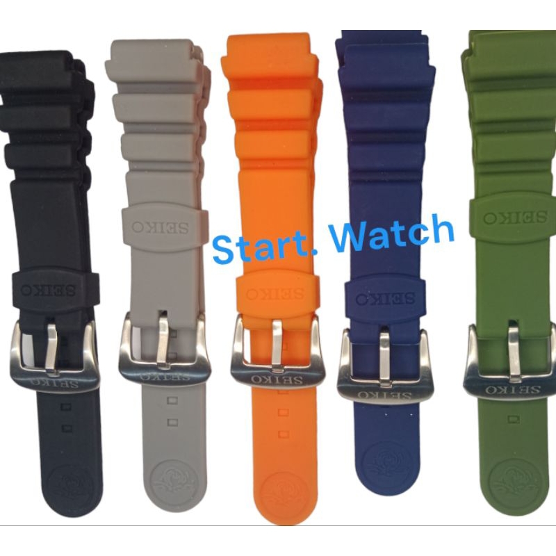Seiko 22mm Diver Strap Tali Jam Tangan Silicon pria prospex pria Strap/ Tali Seiko karet/ Silicon Se