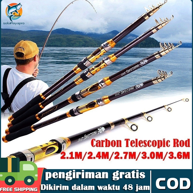 TIPE QDS55 Joran Pancing Carbon Fiber Sea Fishing Rod 21M36M7 Tongkat Stik Pancing 36Meter Stick Pan