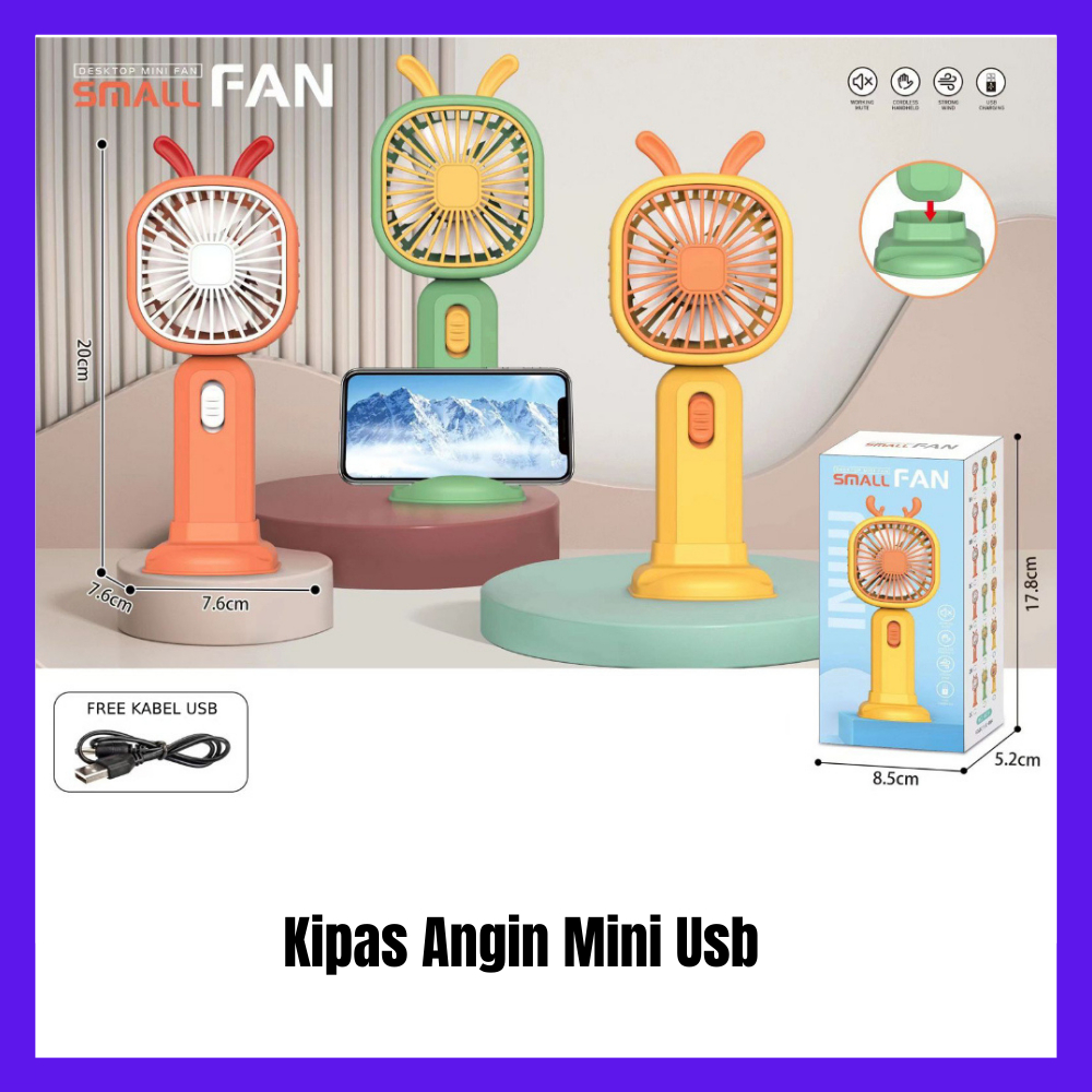 Kipas Angin Mini Usb Small Fan Kipas Genggam Kartun Mini / Kipas Portabel Lucu / Kipas Desktop Mini 