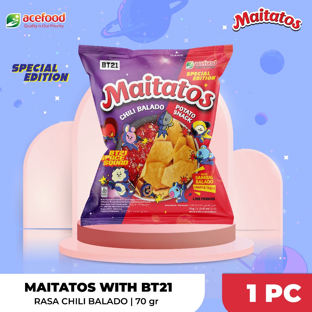 

modelTipe BIR341 MAITATOS Potato Snack BT21 Sambal Balado 7gr