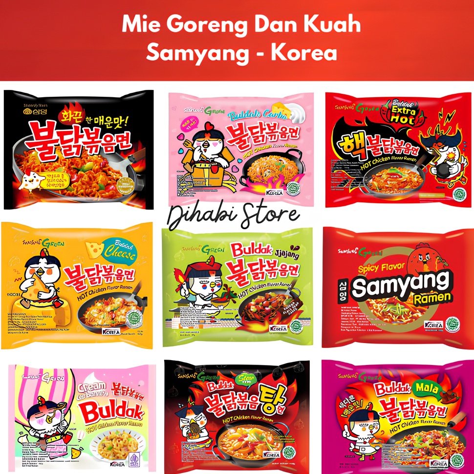 

Kode ACD726 Samyang Mie Instan Hot Chicken Ramen Original Buldak Carbonara Extra Hot Cheese Jjajang Ramen Korea