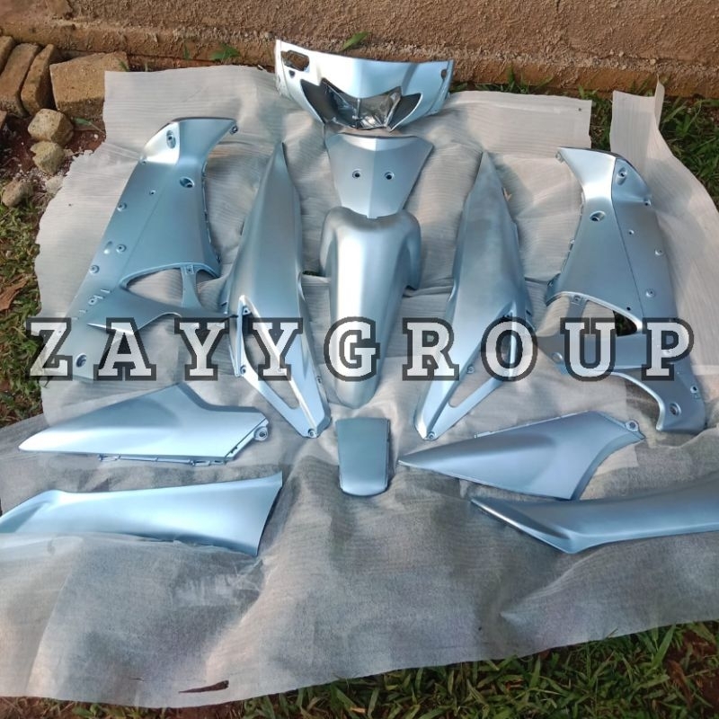 full body halus motor Supra x 125 2005 2006 warna biru telor asin glossy