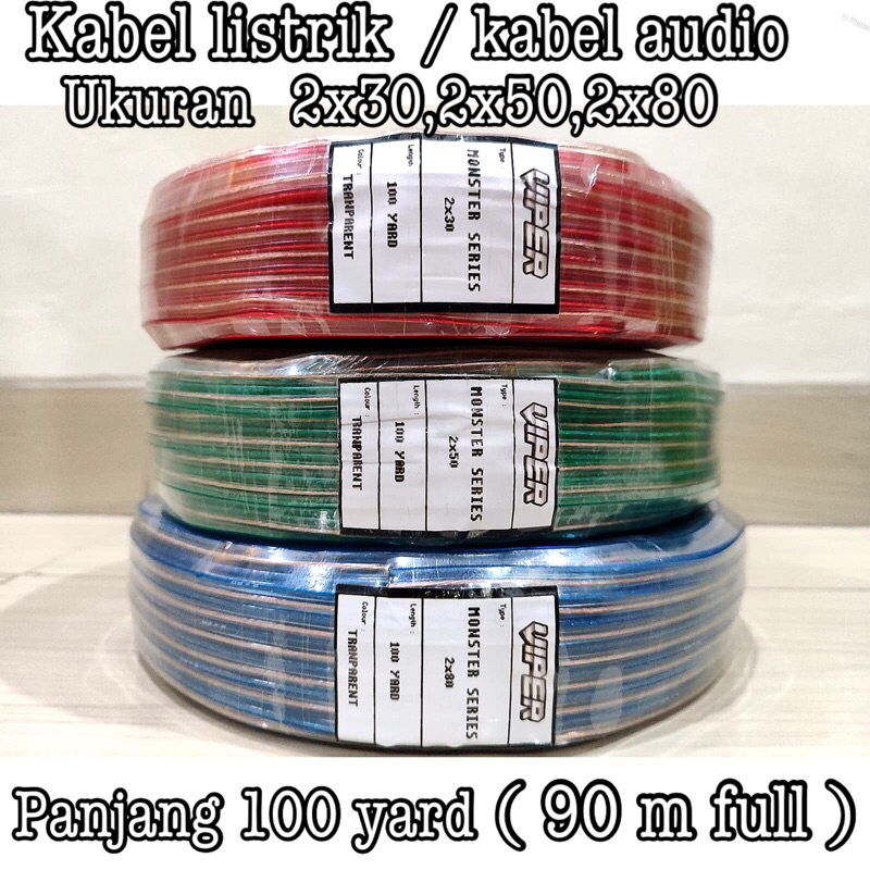 KABEL TRANSPARAN / KABEL AUDIO / KABEL LISTRIK VIPER 90 METER FULL ( 100 YARD)
