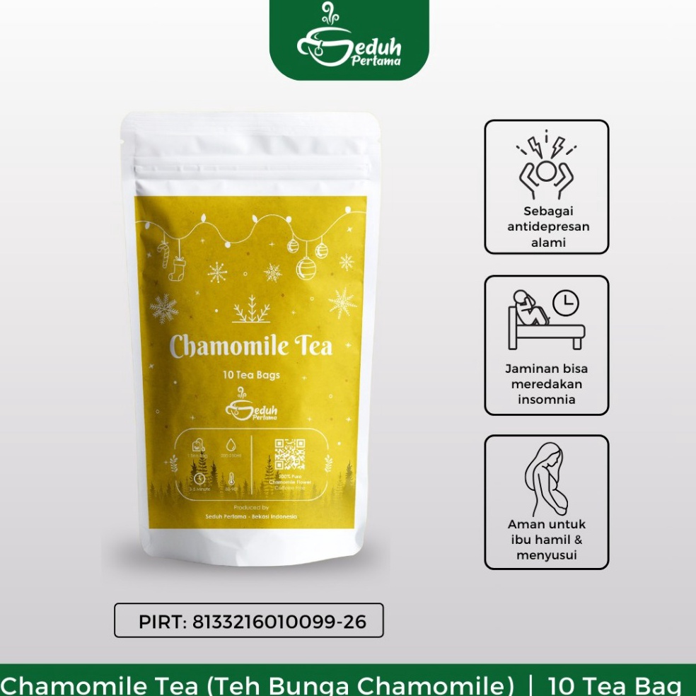 

TIPE LPV986 Seduh Pertama 1 Tea Bag Chamomile Teh Insomnia Flower Tea Siap Seduh Kemasan Ekonomis Dalam Kantong Teh