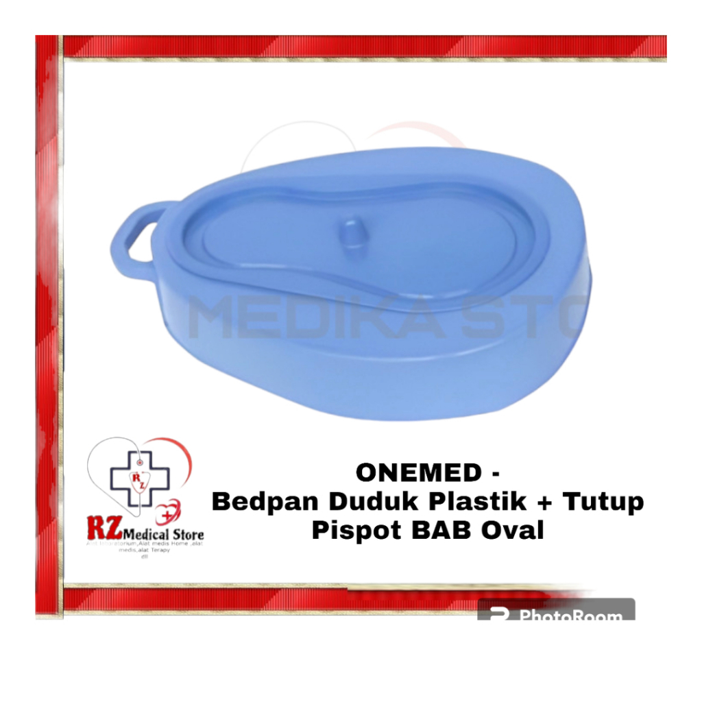 ONEMED - Bedpan Duduk Plastik + Tutup | Bed Pan Pispot BAB Oval