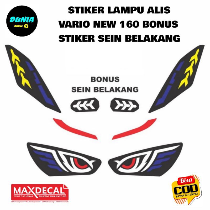Stiker lampu alis vario new 160 tahun 2022 2023