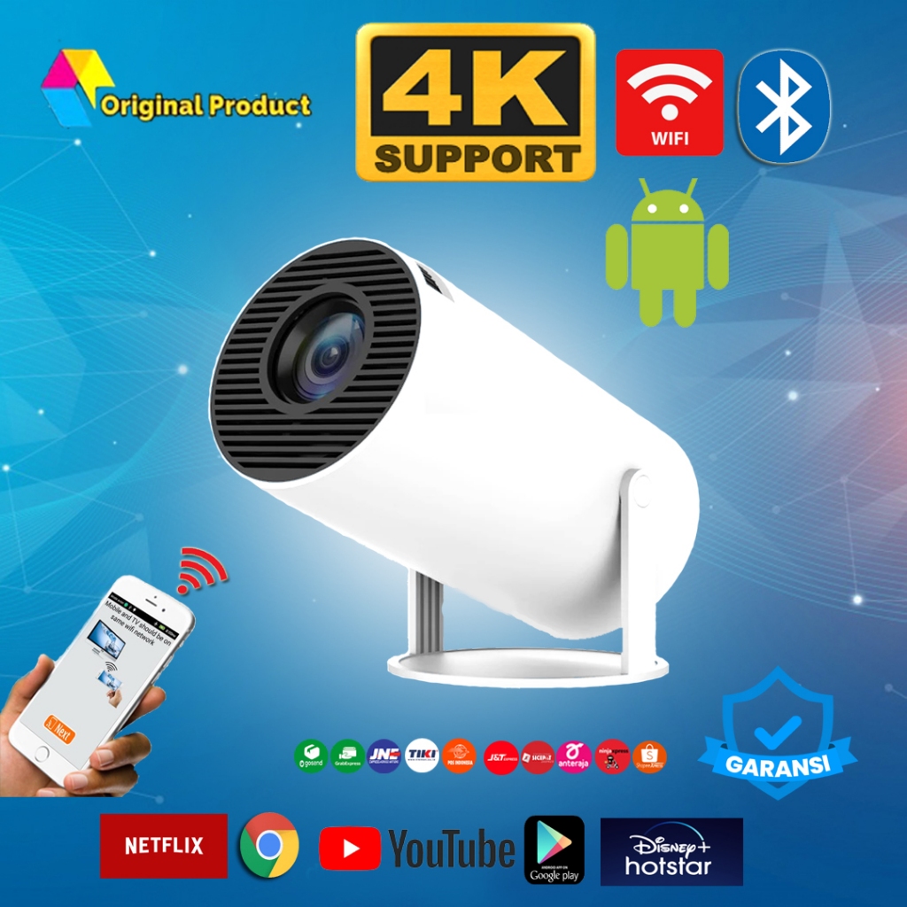 PROYEKTOR ANDROID 4K WIFI Bluetooth  / PROJECTOR ANDROID MINI  / PROYEKTOR MURAH / PROYEKTOR MINI / 