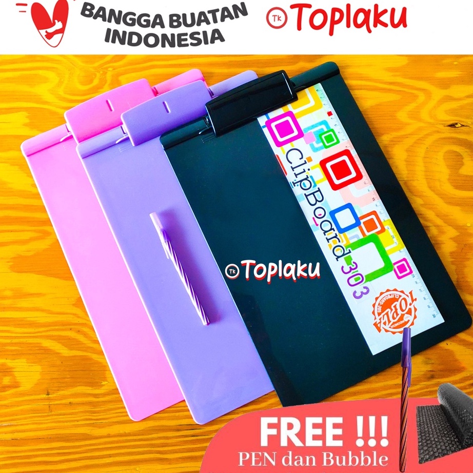 

Ready TOPLA Clipboard Papan Dada Jalan an A4 Premium Plastik Lucu Alas an Clip Board F4 Folio Hitam Perlengkapan Peralatan Sekolah Alat Bantu Tulis Nulis