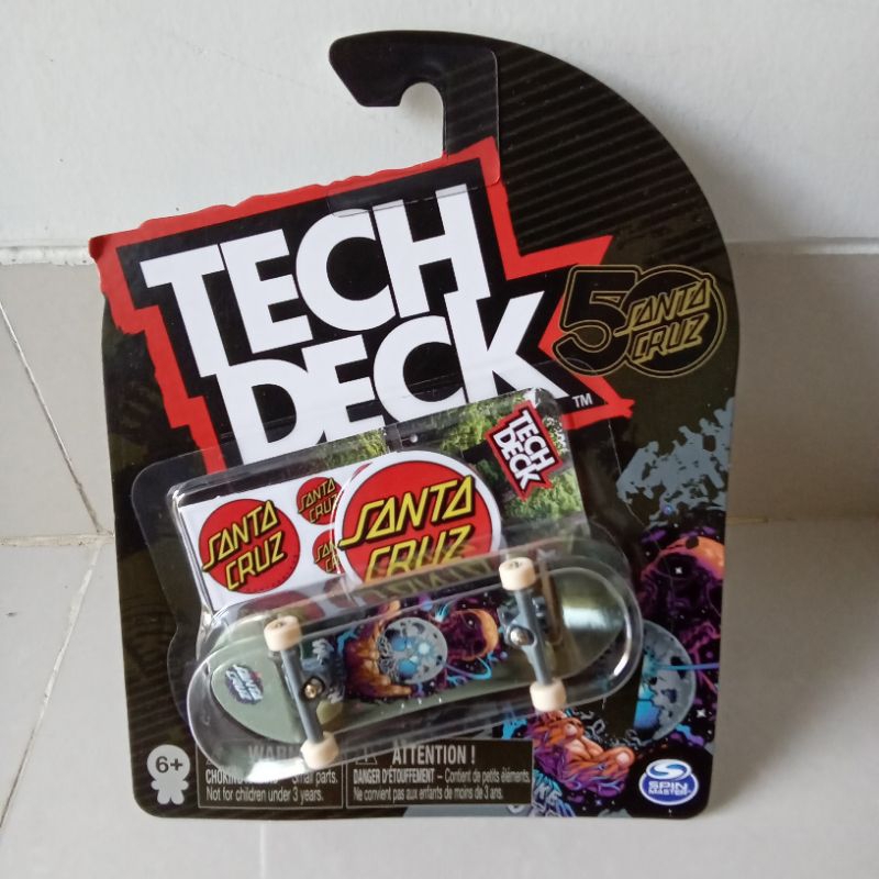 5 santa cruz tech deck ultra rare tengkorak silver