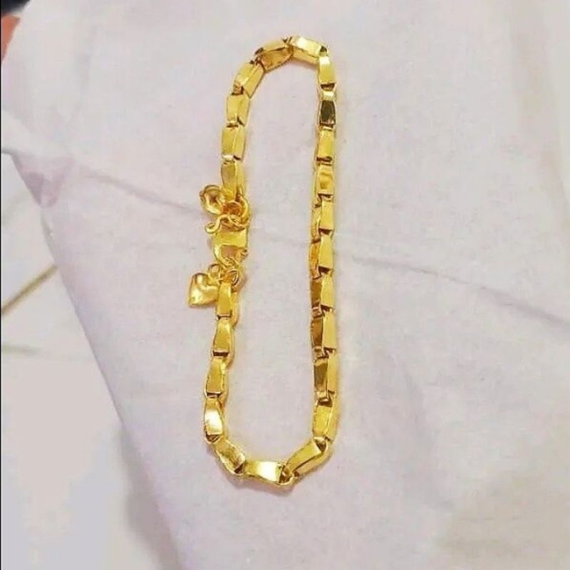 ( COD ) Gelang padi lapis emas murni 24karat (Bisa disepuh ) bonus packing bubble wrap agar paket le