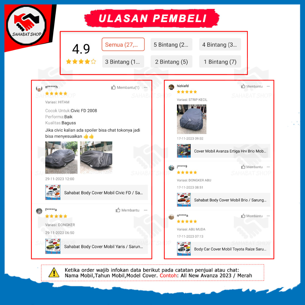 SV1 Sahabat Body Cover Mobil Jazz / Sarung Penutup Honda Jazz Lama Outdoor 2008 2009 2010 2011 2012