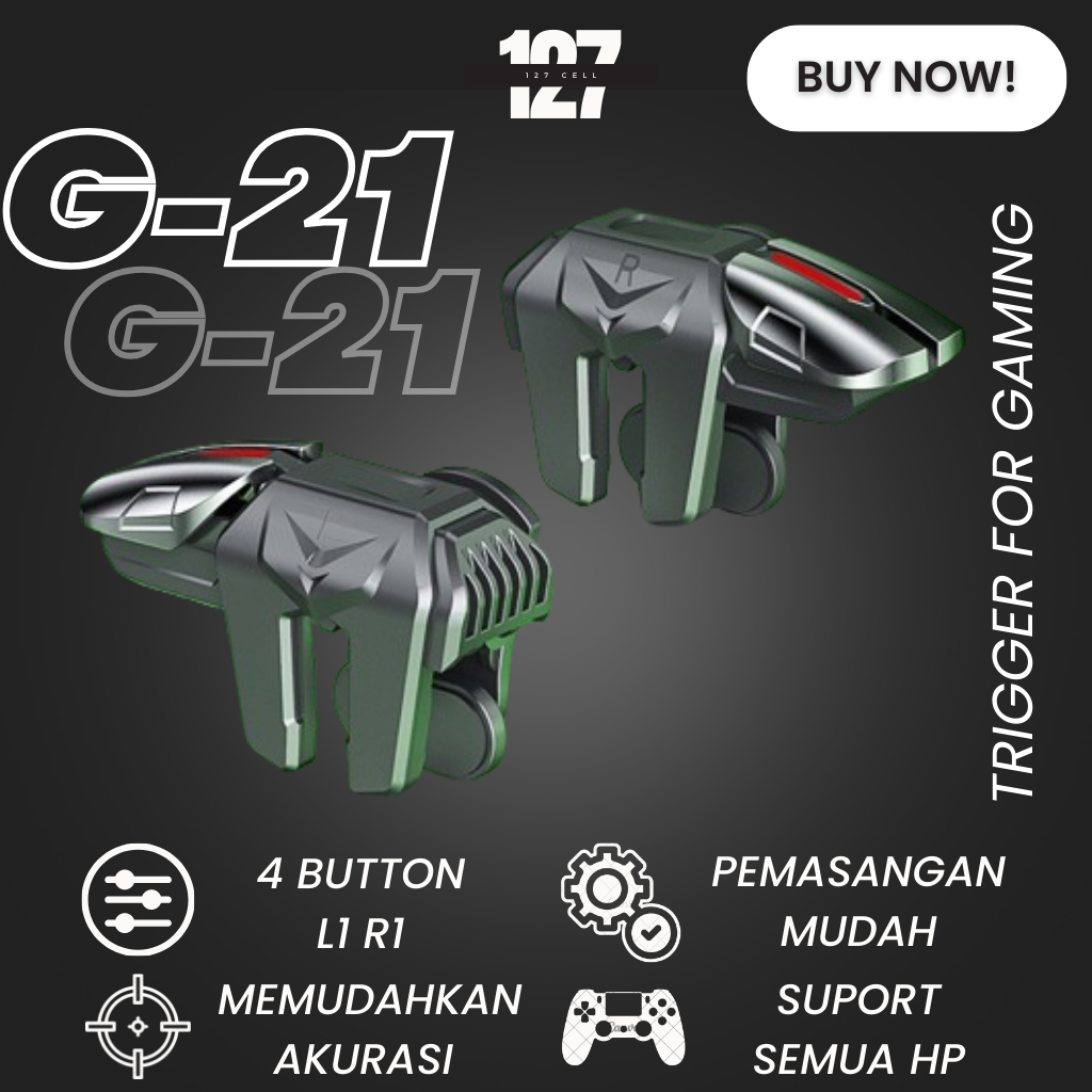 G21 Trigger Controller Joy Stick Alat Bantu Tembak Shooter L1 R1 Tombol Untuk Gaming Handphone PUBG 