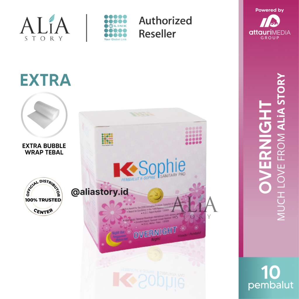K-Sophie Night Use (isi 10 Pads) Untuk Malam Hari Overnight Pembalut K-Link Pembalut Berkualitas Pem