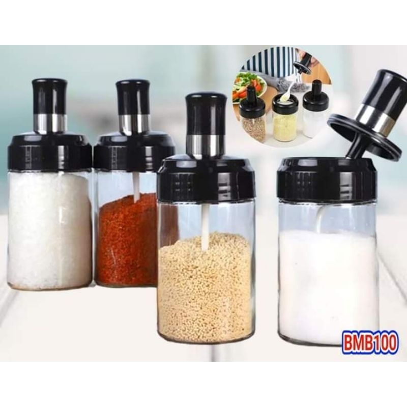 botol bumbu kaca / tempat bumbu kaca / tempat bumbu aesthetic
