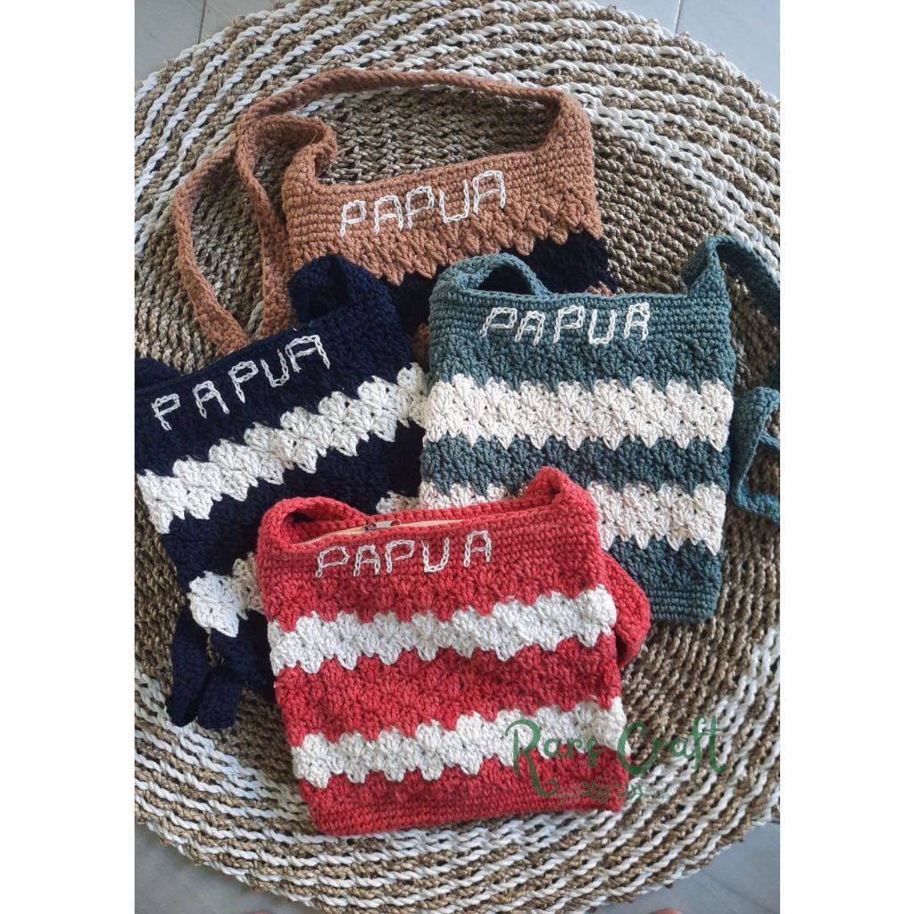 tas selempang papua, tas kekinian, tas selempang wanita, tas rajut , tas selempang murah, tas cantik