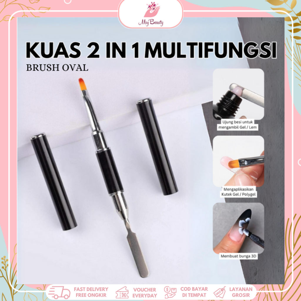 MSY Kuas 2Sisi Oval Persegi Polygel Extension Kuku Manicure / Cetakan 100pcs Polygel Extension / Bru