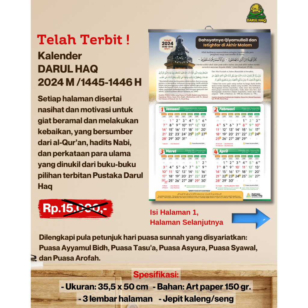 Kalender Islami Darul Haq 2024 Termurah