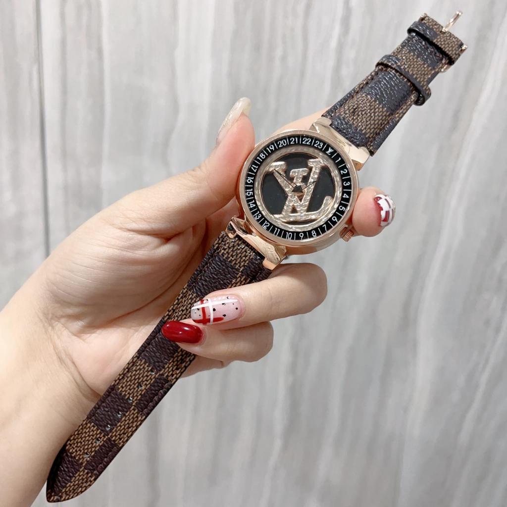 NEW - Jam Tangan Wanita Lv6110Ui Analog Putar Tali Kulit Free Box Original & Baterai Cadangan
