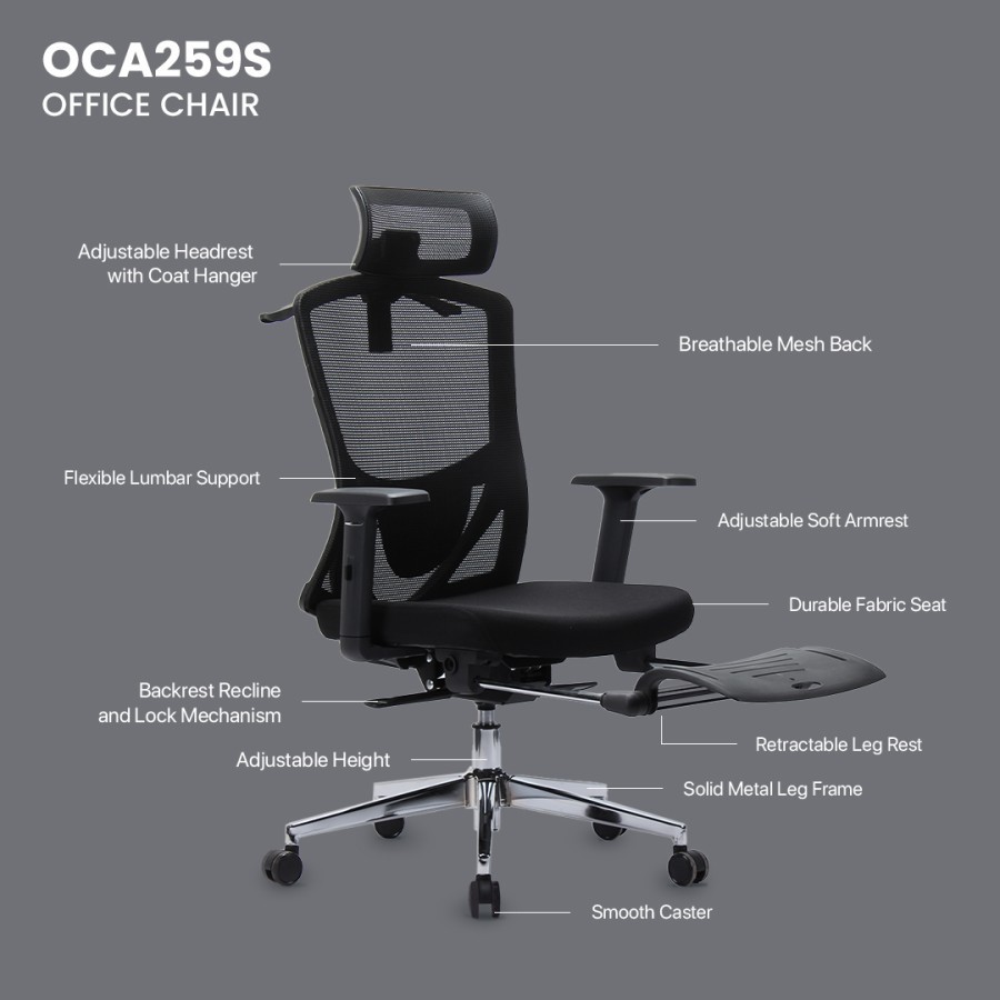 Fantech Office Chair OCA259S / OCA 259S Kursi Office